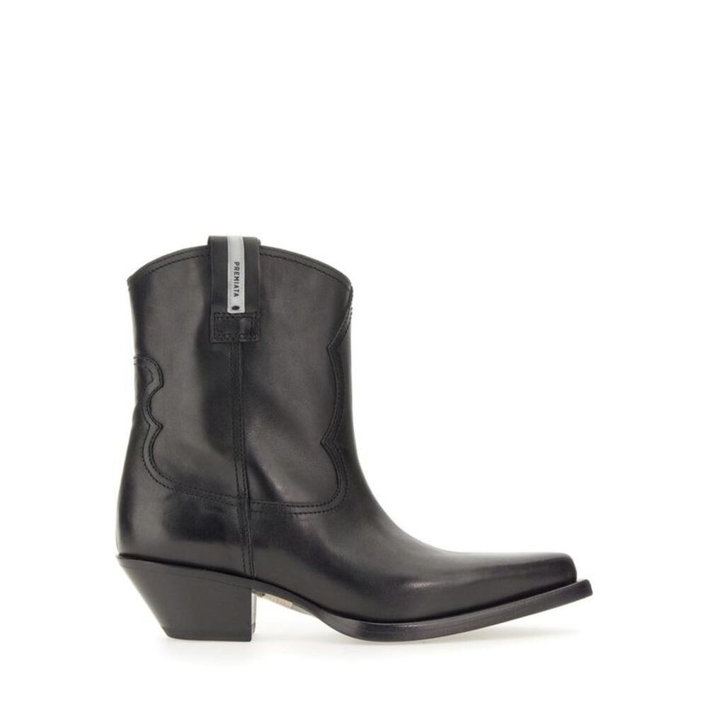 PREMIATA Women's Leather Western Ankle Boots Women BLACK